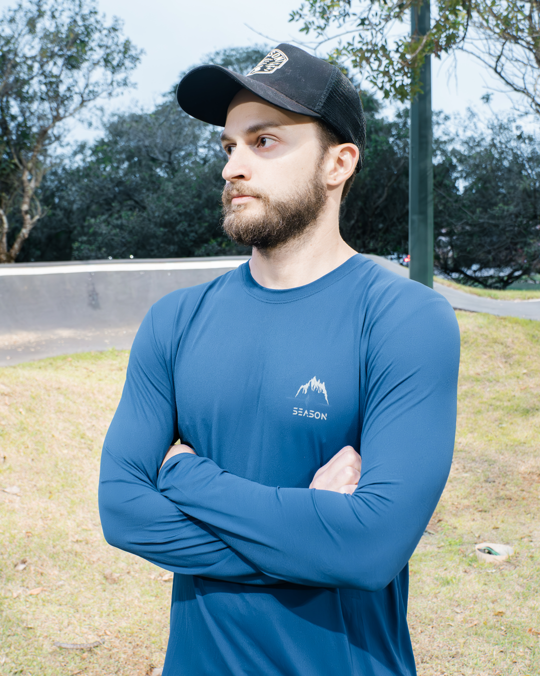 Camisa Trail - Essential Navy Blue - Manga Longa