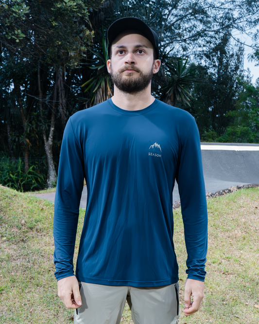 Camisa Trail - Essential Navy Blue - Manga Longa