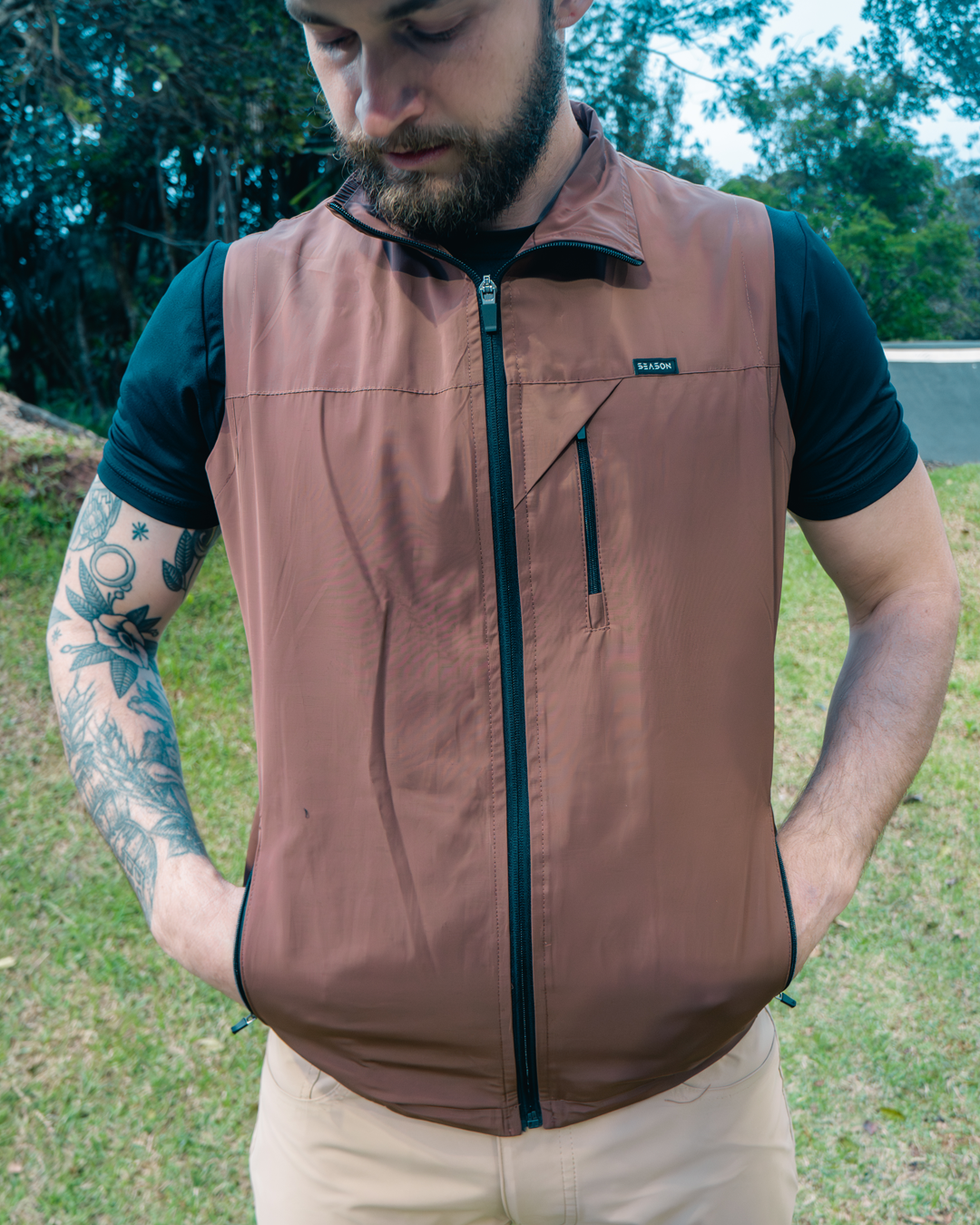Colete Windbreaker Season - Dark Brown